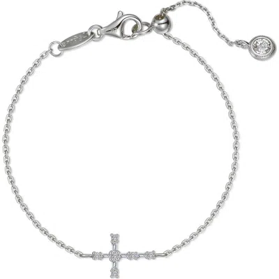 Lafonn Eden Baguette Cross Bracelet In Metallic