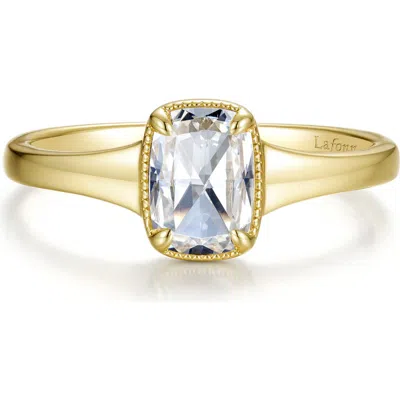 Lafonn Elara Cushion Cut Simulated Diamond Ring In Gold