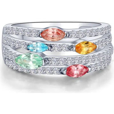 Lafonn Fancy Lab Grown Sapphire Stack Ring In Blue