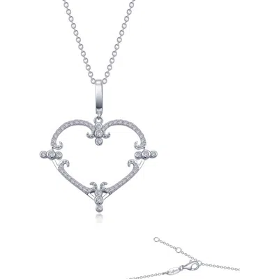 Lafonn Filigree Heart Pendant Necklace In Silver