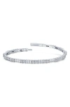 Lafonn Flexible Simulated Diamond Station Bracelet In Silver