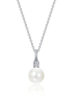Lafonn Freshwater Pearl & Simulated Diamond Necklace In White
