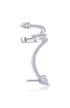Lafonn Geometric Simulated Diamond Ear Cuffs In White