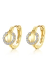 Lafonn Interlocking Simulated Diamond Huggie Hoop Earrings In Gold/white