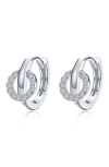 Lafonn Interlocking Simulated Diamond Huggie Hoop Earrings In Silver
