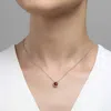 Lafonn January Birthstone Necklace In Garnet/silver In Multi