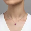 Lafonn July Birthstone Necklace In Ruby/silver In Multi