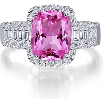 Lafonn Lab-grown Pink Sapphire & Simulated Diamond Ring In Metallic
