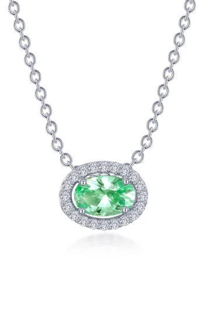 Lafonn Lab-grown Sapphire & Simulated Diamond Pendant Necklace In Metallic