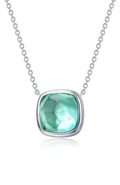 Lafonn Lab-grown Sapphire Pendant Necklace In Metallic