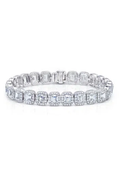 Lafonn Lassaire Emerald Cut Simulated Diamond Tennis Bracelet In Metallic