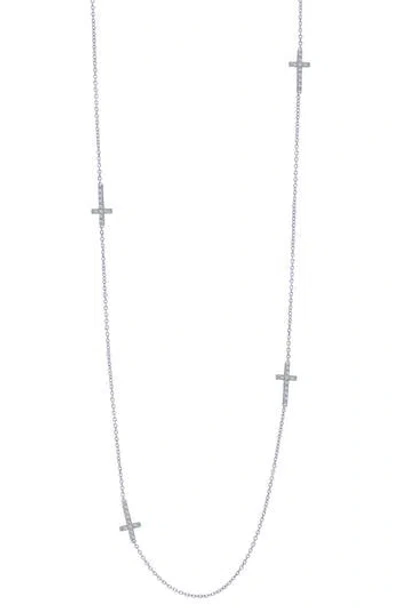 Lafonn Long Cross Station Necklace In Gold