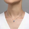 Lafonn March Birthstone Necklace In Aquamarine/silver In Multi