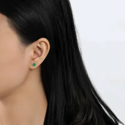 Lafonn May Birthstone Earrings In Emerald/silver In Multi