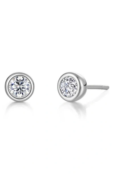 Lafonn Minimal Embrace Simulated Diamond Stud Earrings In Metallic