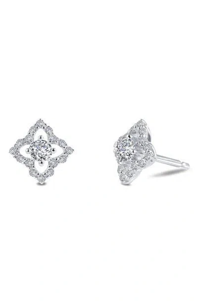 Lafonn Open Flower Stud Earrings In White