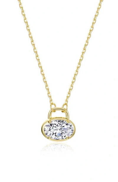 Lafonn Oval Lock Necklace In Gold