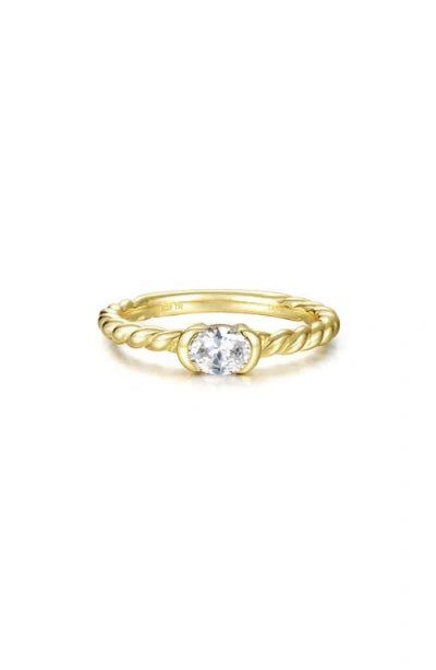 Lafonn Oval Simulated Diamond Woven Solitaire Ring In Gold