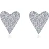 Lafonn Pavé Simulated Diamond Heart Stud Earrings In White