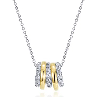 Lafonn Pavé Simulated Diamond Rondelle Charm Necklace In White Gold