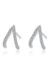 Lafonn Pavé Simulated Diamond V Stud Earrings In Silver