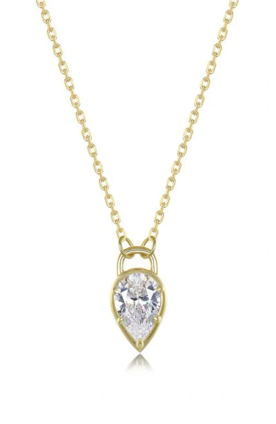 Lafonn Pear Lock Pendant Necklace In Gold