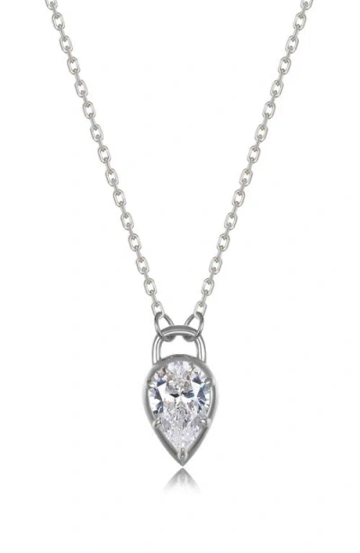 Lafonn Pear Lock Pendant Necklace In Metallic