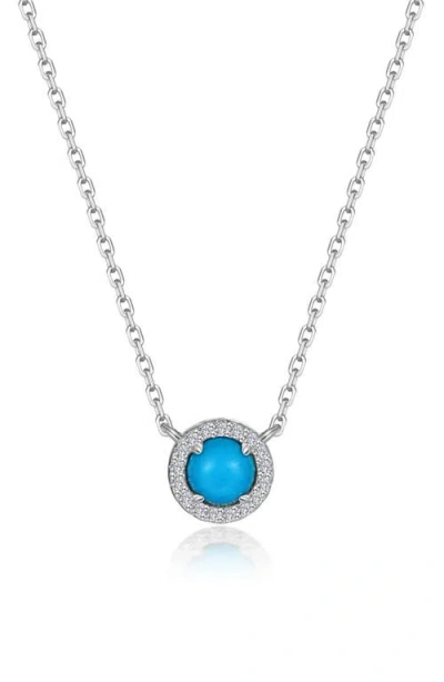 Lafonn Reconstituted Turquoise Halo Necklace In Blue
