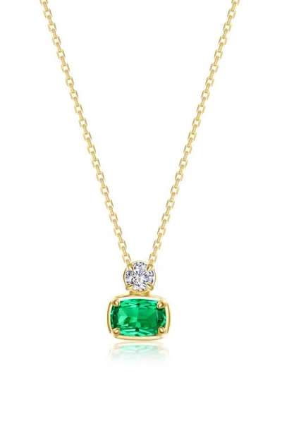 Lafonn Regal Cushion Cut Necklace In Green