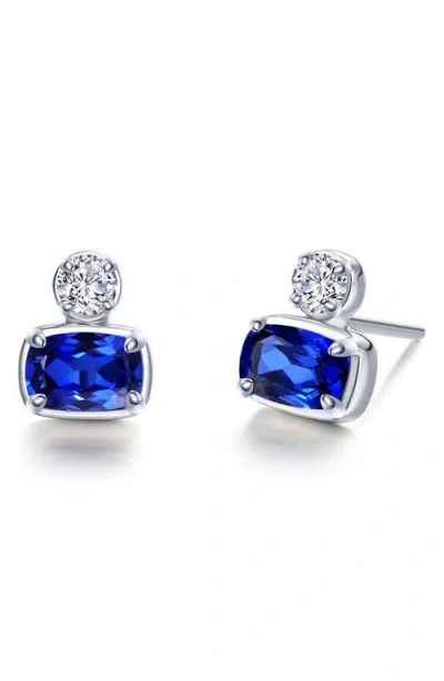 Lafonn Regal Cushion Cut Simulated Diamond Stud Earrings In Metallic