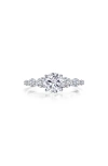 Lafonn Round & Pear Simulated Diamond Ring In Silver