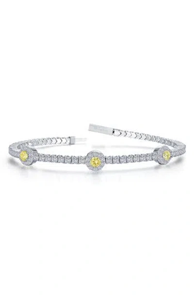 Lafonn Simulated Canary Sapphire & Simulated Diamond Bracelet In Gold