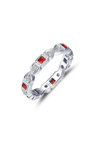 Lafonn Simulated Diamond & Birthstone Band Ring In Silver