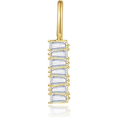 Lafonn Simulated Diamond Baguette Bar Charm In Gold