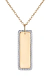 Lafonn Simulated Diamond Bar Pendant Necklace In Metallic