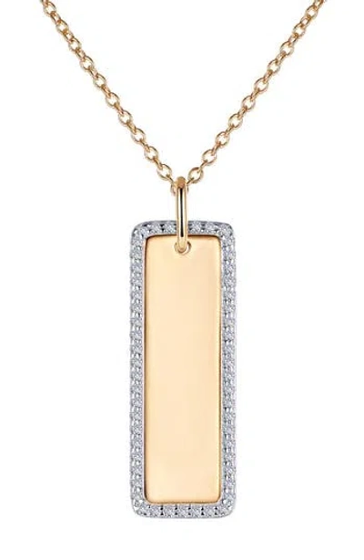 Lafonn Simulated Diamond Bar Pendant Necklace In Metallic