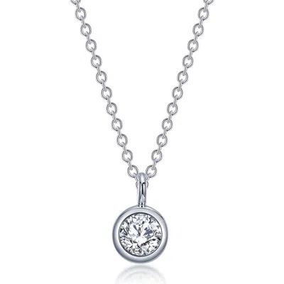 Lafonn Simulated Diamond Bezel Set Pendant Necklace In Silver