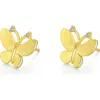 Lafonn Simulated Diamond Butterfly Earrings In Gold/white