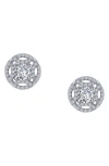 Lafonn Simulated Diamond Button Earrings In Metallic