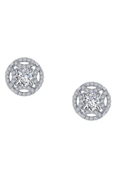 Lafonn Simulated Diamond Button Earrings In Metallic