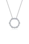 Lafonn Simulated Diamond Circle Pendant Necklace In Silver