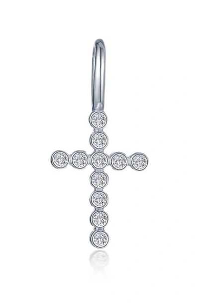Lafonn Simulated Diamond Cross Charm In Metallic
