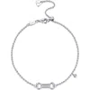 Lafonn Simulated Diamond Dog Bone Charm Bracelet In White
