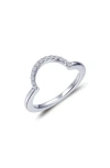 Lafonn Simulated Diamond Half Moon Ring In White