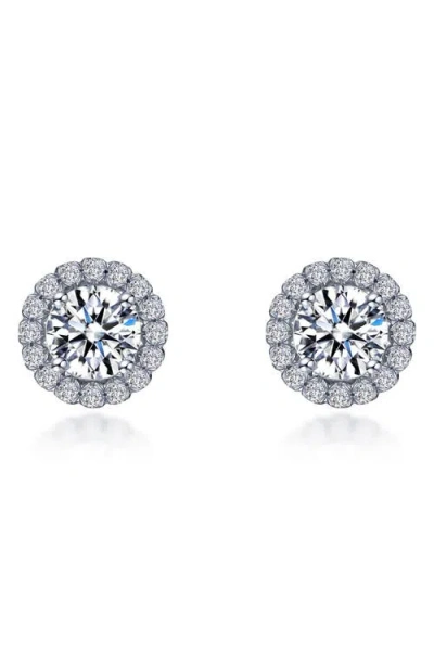 Lafonn Simulated Diamond Halo Stud Earrings In Metallic