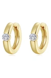 Lafonn Simulated Diamond Huggie Hoop Earrings In Yellow Gold/white