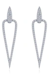 Lafonn Simulated Diamond Inverted Triangle Drop Earrings In White