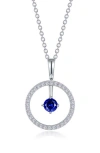 Lafonn Simulated Diamond Lab-created Birthstone Reversible Pendant Necklace In Multi