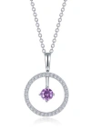 Lafonn Simulated Diamond Lab-created Birthstone Reversible Pendant Necklace In Multi