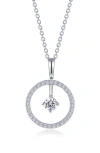 Lafonn Simulated Diamond Lab-created Birthstone Reversible Pendant Necklace In White/april